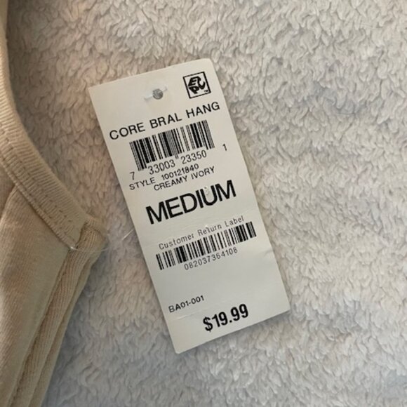 NWT Macy's Alfani Ivory Bralette Bra Size Medium 34B 34C Minimalist NEW $20 - Picture 2 of 4